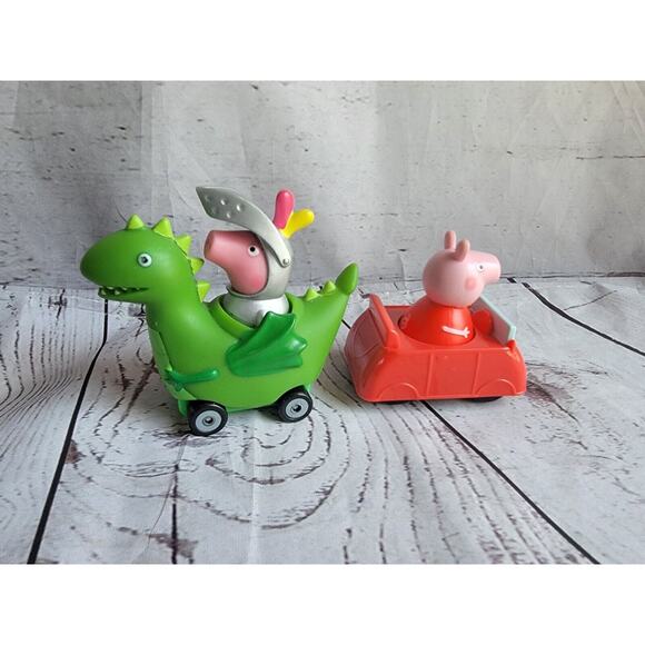 Peppa Pig red Car Mini Buggy Car George On A Dinosaur / Dragon - Picture 4 of 8